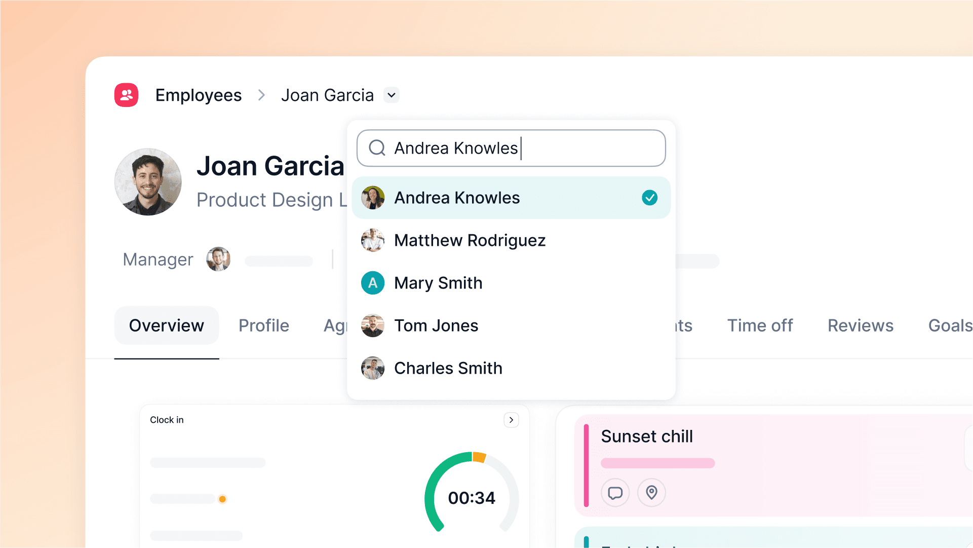 Easily switch between employee profiles