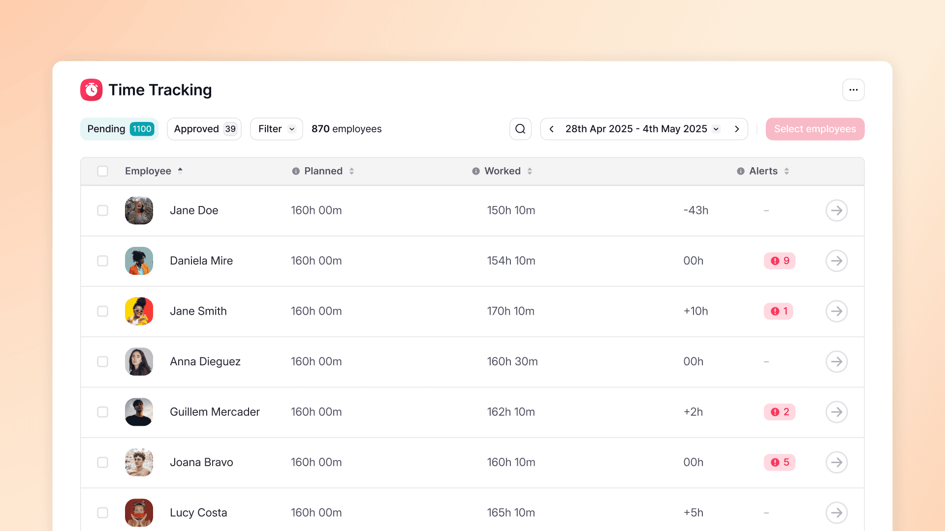 Instantly detect timesheet discrepancies