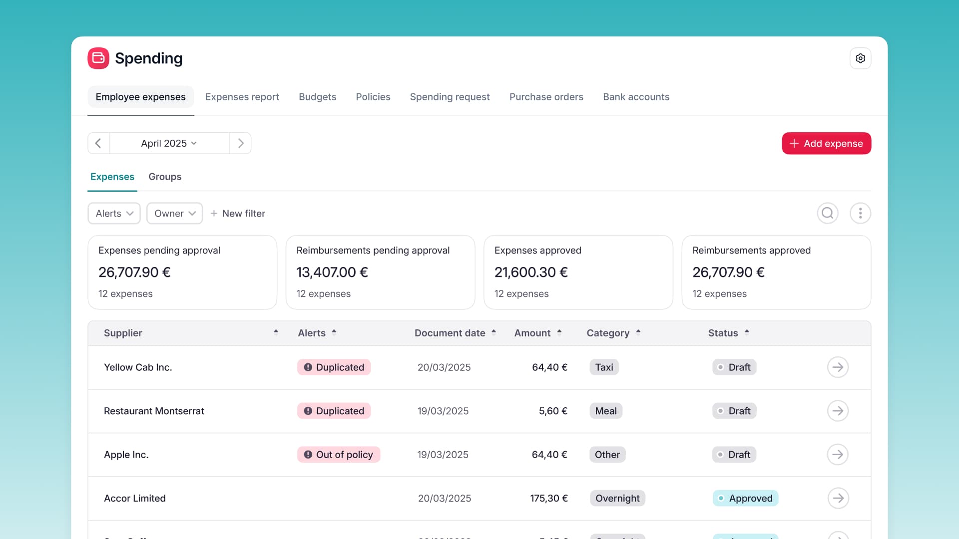 Instantly detect duplicate expenses
