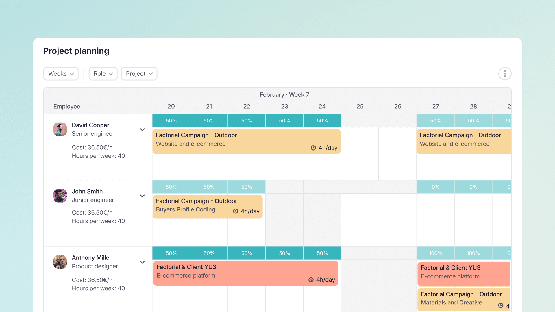Use Calendar view in Projects